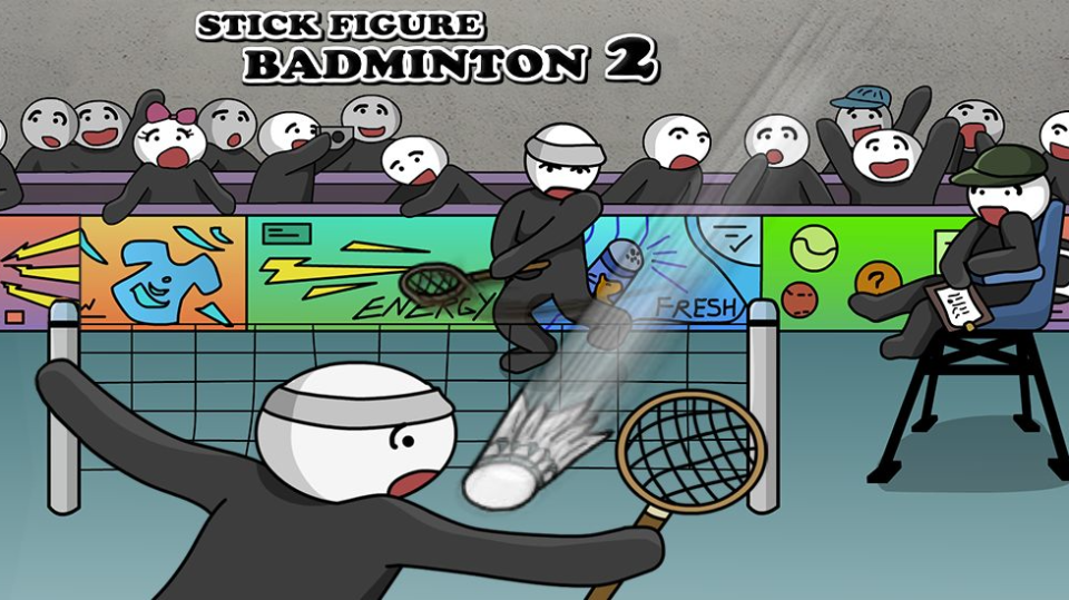《火柴人打羽毛球》游戏截图1