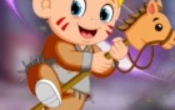 救援骑木马的男孩