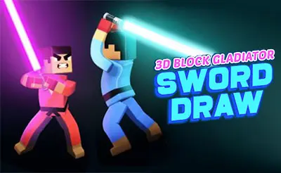 3D Block Gladiator Sword Draw