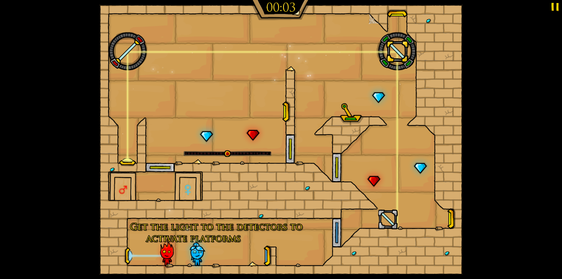 《Fireboy and Watergirl 2 Light Temple》游戏截图1