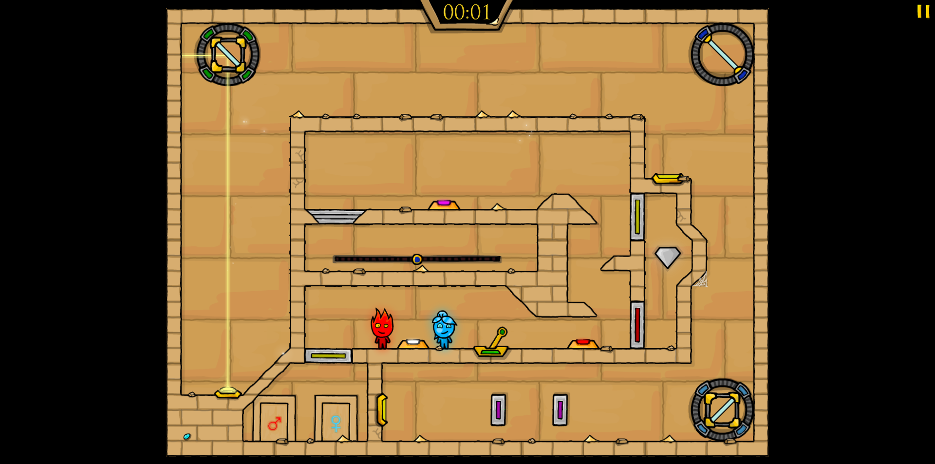 《Fireboy and Watergirl 2 Light Temple》游戏截图3