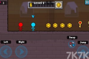 《红蓝火柴人冒险》游戏截图1 《红蓝火柴人冒险》游戏截图1