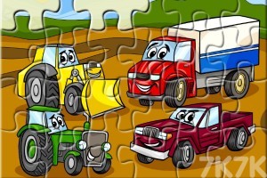 《卡通车拼图》游戏截图4 《卡通车拼图》游戏截图4
