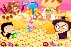 《小黑花花女巫糖果大战》游戏截图1