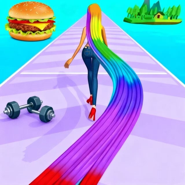 时尚少女健身跑酷