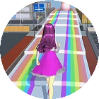 青春校园樱花女生跑酷