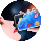 假装喝水碎屏模拟