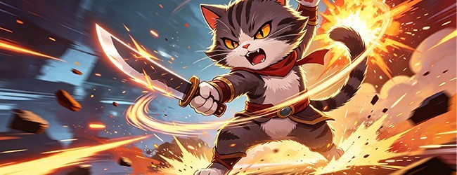 冒险猫旋转刀解压打怪