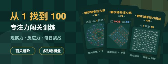 舒尔特专注力挑战