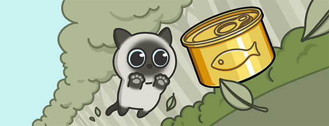 和冒险猫一起在森林深处勇夺罐头