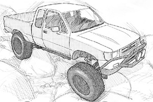 素描大脚车
