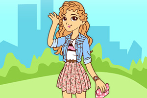 时尚女孩的夏装