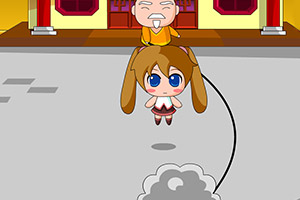 跳绳的小女孩