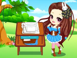 小公主洗衣服
